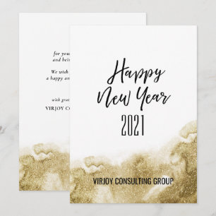 Neujahr 2021   Corporate Business Gold Abstrakt Feiertagskarte