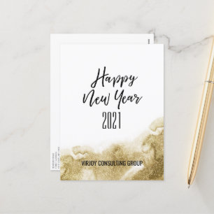 Neujahr 2021 Corporate Business Gold Abstrakt Feiertagspostkarte