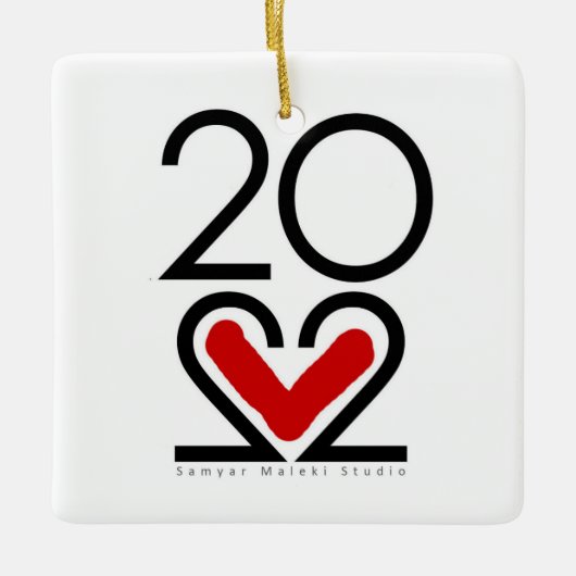 Neujahr 2022 keramikornament (Vorderseite)