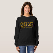 Neujahr 2023 Gold Glitzer Sparkle Gold Akzent Sweatshirt (Vorne ganz)