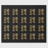 Neujahr 2024 - Ball-NYC Gold- Geschenkpapier (Flach)