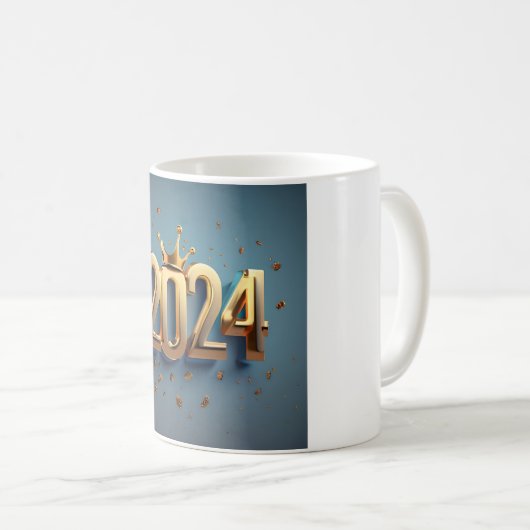 Neujahr 2024 Feier - Happy 2024 Design Kaffeetasse (VorderseiteRechts)