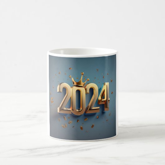 Neujahr 2024 Feier - Happy 2024 Design Kaffeetasse (Mittel)