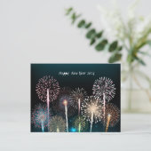 Neujahr 2024 Feuerwerk Feiertage Postkarte (Stehend Vorderseite)