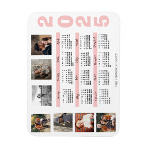 Neujahr 2024 Kalender Familie Multi Foto Collage Magnet
