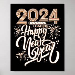 Neujahr 2024 Ladung Poster