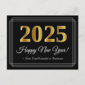 Neujahr 2025 - Extravagant, luxuriös, Imitate Gold Postkarte (Vorderseite)