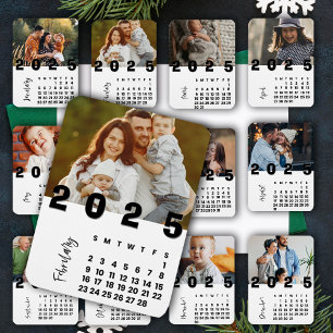Neujahr 2025 Februar Kalender Familienfoto Magnet