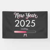 Neujahr 2025 Glückliche Weihnachtsfeiertage Banner (Horizontal)