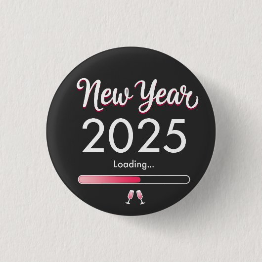 Neujahr 2025 Glückliche Weihnachtsfeiertage Button (Vorderseite)