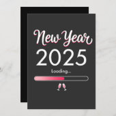 Neujahr 2025 Glückliche Weihnachtsfeiertage Einladung (Vorne/Hinten)