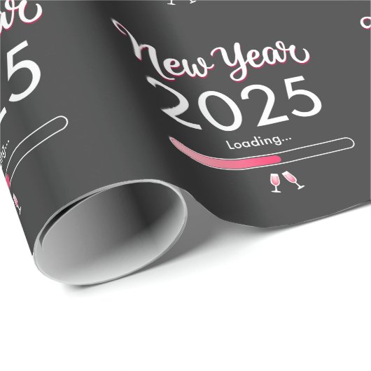 Neujahr 2025 Glückliche Weihnachtsfeiertage Geschenkpapier (Rolleneckpunkt)
