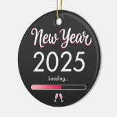 Neujahr 2025 Glückliche Weihnachtsfeiertage Keramik Ornament (Links)