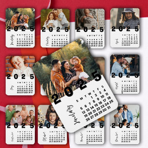 Neujahr 2025 Januar Kalender Familienfoto Magnet