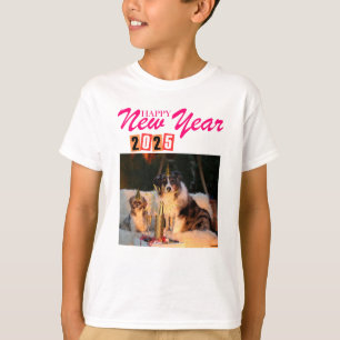 "Neujahr 2025 Kinder T - Shirt - Festliches Hundes