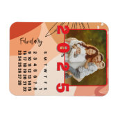 Neujahr 2025 Monat Februar Foto der Kalenderfamili Magnet (Horizontal)