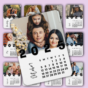 Neujahr 2025 Oktober-Kalender Familienfoto Magnet