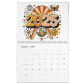 Neujahr 2025 Retro-Feier Kalender (Feb 2027)