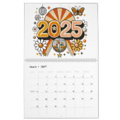 Neujahr 2025 Retro-Feier Kalender (Mär 2027)