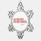 Neujahr 2025 - Rote Zitate Schneeflocken Zinn-Ornament (Rechts)