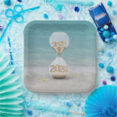 Neujahr 2025 Stunden am Strand Pappteller (Party)