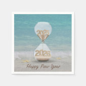 Neujahr 2025 Stundenglas mit Starfish Serviette (Vorderseite)