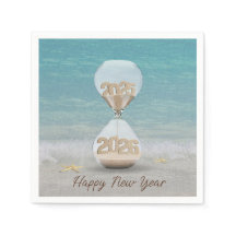 Neujahr 2025 Stundenglas mit Starfish