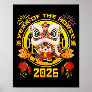 Neujahr 2026 Chinesisches Pferd Das Jahr des Pferd Poster