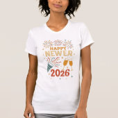 Neujahr 2026 Feuerwerk Design T-Shirt (Vorderseite)