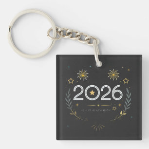 Neujahr 2026 Gold Feuerwerk „Neues Jahr, neuer Gla Schlüsselanhänger