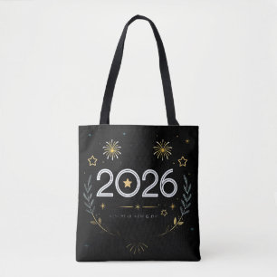 Neujahr 2026 Gold Feuerwerk „Neues Jahr, neuer Gla Tasche