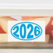 Neujahr 2026 Oval Aufkleber (Befestigt)