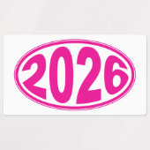 Neujahr 2026 Oval Aufkleber (Design 2)