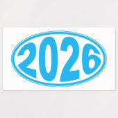 Neujahr 2026 Oval Aufkleber (Design 1)