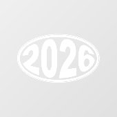 Neujahr 2026 Oval Fensteraufkleber (Blatt)