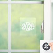 Neujahr 2026 Oval Fensteraufkleber (Zuhause)