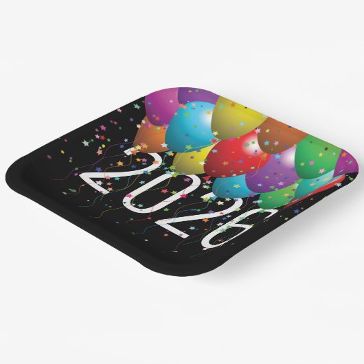 Neujahr 2026 pappteller (Gewinkelt)