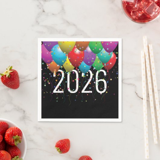 Neujahr 2026 Party-Ballons Napkins Serviette (Beispiel)