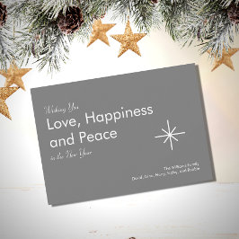 Neujahr 2026 Retro Gray Feiertagskarte