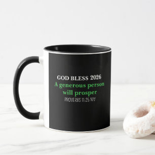 Neujahr 2026 Segnungen Festlich Einfach Schwarz Tasse