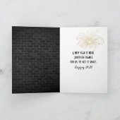 Neujahr 2026 Sparkler auf Backstein Feiertagskarte (Innenseite)