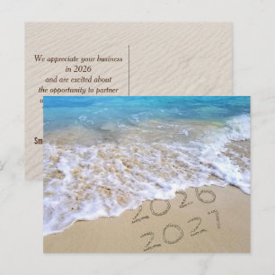 Neujahr 2026 Strand aus dem Geschäft Feiertagspostkarte