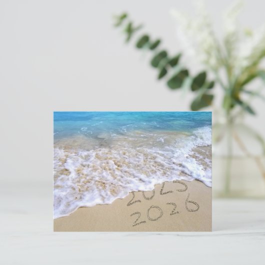 Neujahr 2026 Strand Vielen Dank aus der Wirtschaft Postkarte (Stehend Vorderseite)