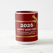 Neujahr 2026 Tasse – Freude, Träume & Feier (Zentrum)