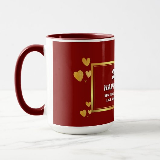 Neujahr 2026 Tasse – Freude, Träume & Feier (Links)