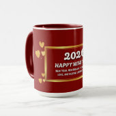 Neujahr 2026 Tasse – Freude, Träume & Feier (Vorderseite Links)