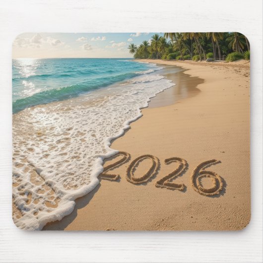 Neujahr 2026 Tropical Beach Mousepad (Vorne)