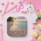 Neujahr 2026 Tropical Beach Pappteller (Party)