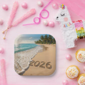 Neujahr 2026 Tropical Beach Pappteller (Party)