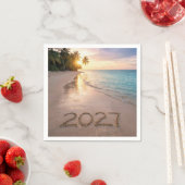 Neujahr 2026 Tropical Beach Serviette (Beispiel)
